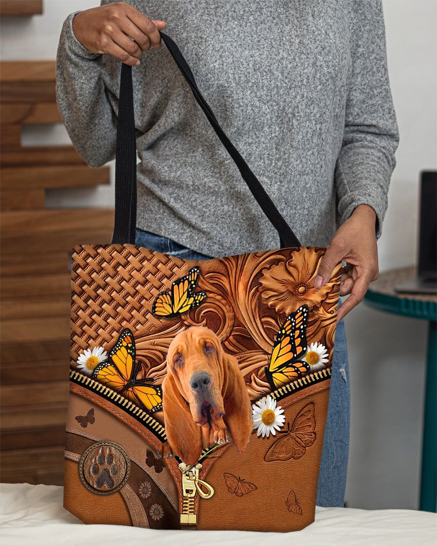 Bloodhound Butterfly Daisy Cloth Tote Bag