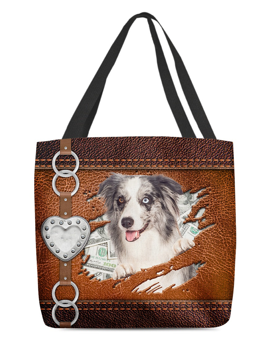 Blue Merle Collie-Let Me Go Out -Cloth Tote Bag