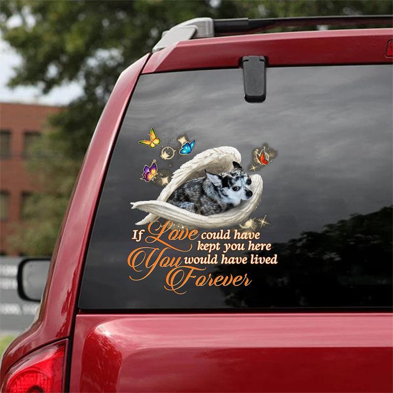 Blue merle chihuahua Sleeping Angel Lived Forever Decal