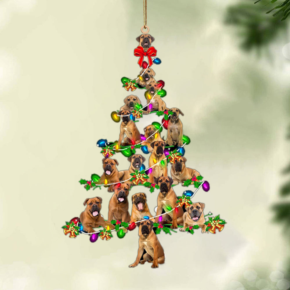 Boerboel-Christmas Tree Lights-Two Sided Ornament