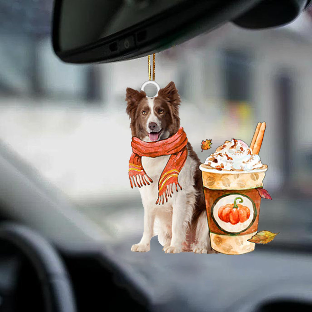 Border Collie-Pumpkin Spice Kinda-Two Sided Ornament