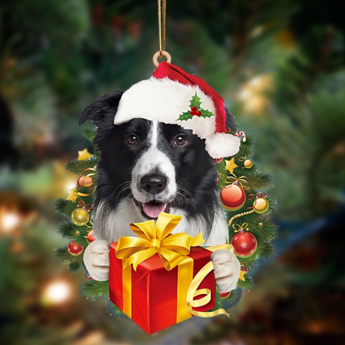 Border Collie-Dogs give gifts Hanging Ornament