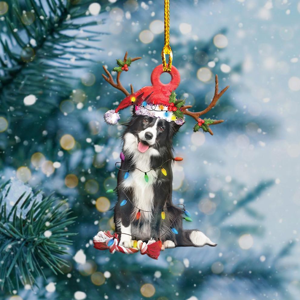 Border Collie  Christmas Shape Orament