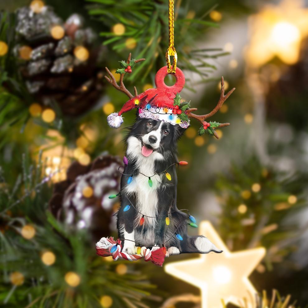 Border Collie  Christmas Shape Orament
