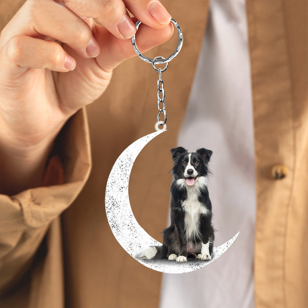 Border Collie (3)-Sit On The Moon Keychain