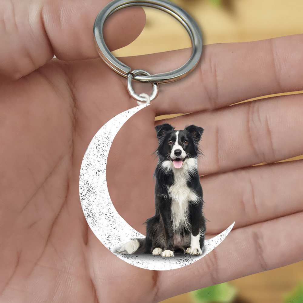 Border Collie (3)-Sit On The Moon Keychain