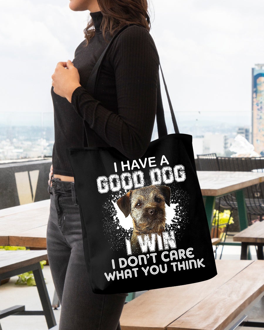 Border Terrier-I Win Cloth Tote Bag