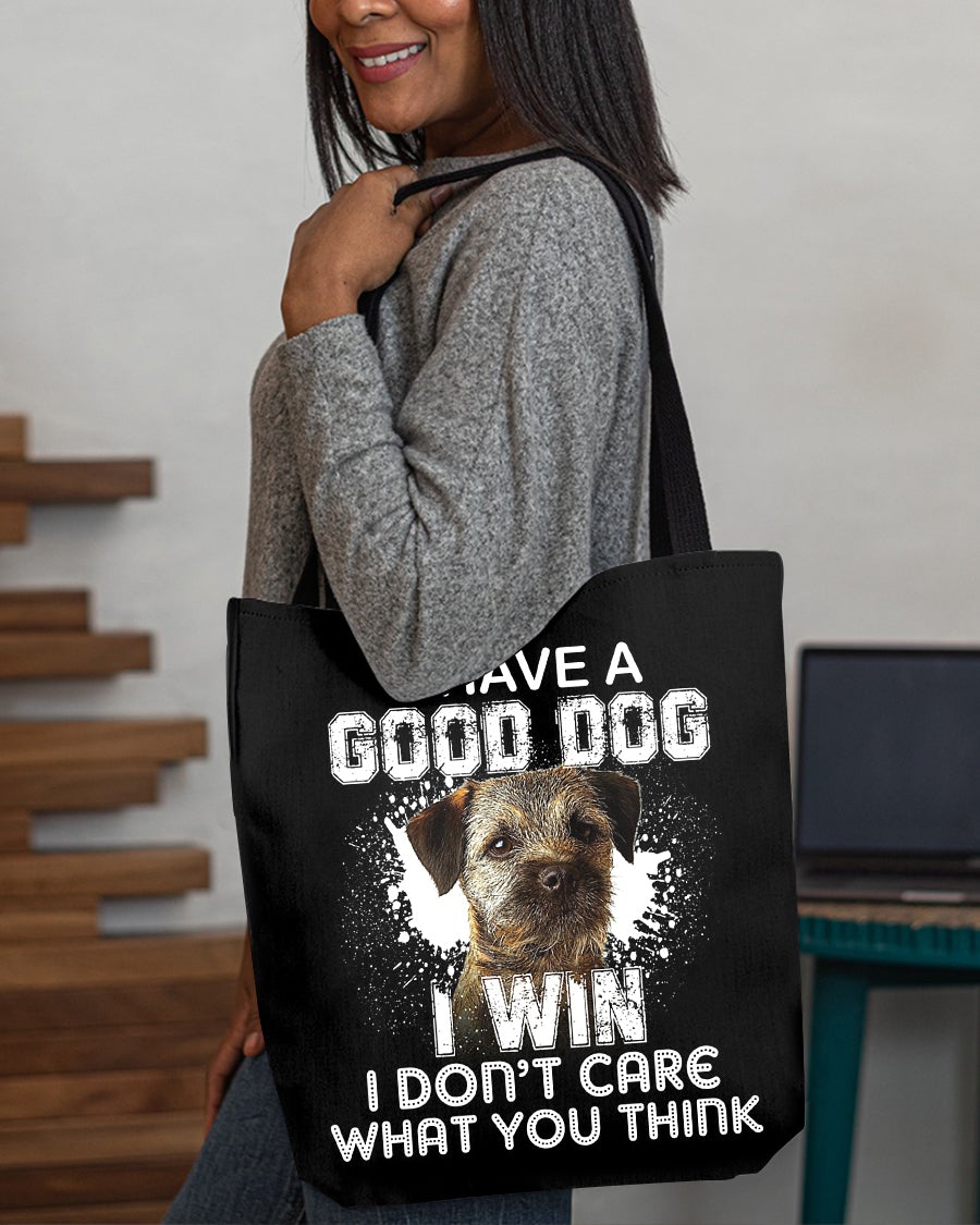 Border Terrier-I Win Cloth Tote Bag