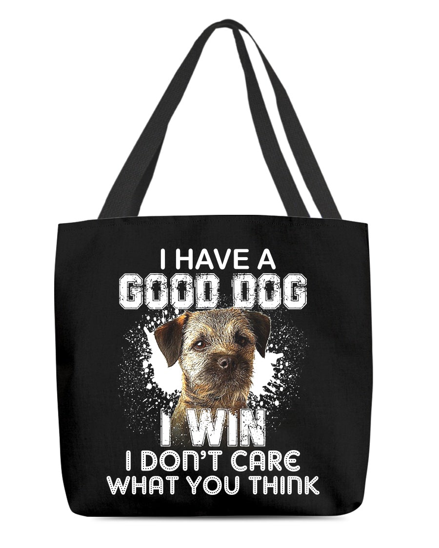 Border Terrier-I Win Cloth Tote Bag