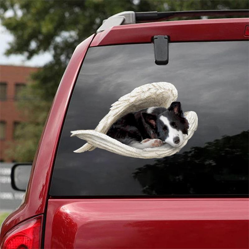 Border collie-sleeping angel CAR STICKER
