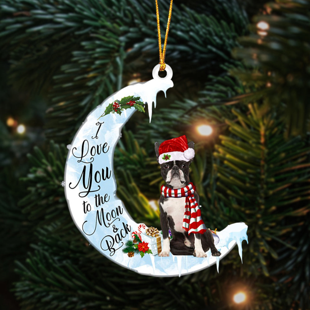 Boston Terrier-I Love You-Two Sided Ornament