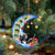 Boston Terrier-Sleep On The Moon Christmas Two Sided Ornament