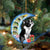 Boston Terrier1 Sit On The Blue Moon-Two Sided Ornament