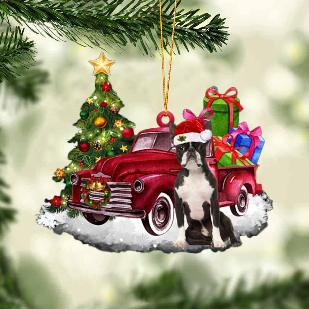 Boston Terrier Tis The Season Two Sided Ornament