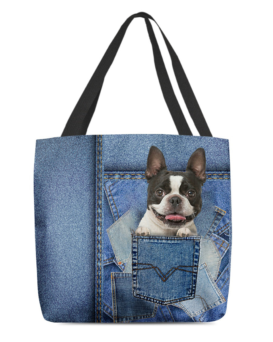 Boston terrier-in pocket2-Cloth Tote Bag