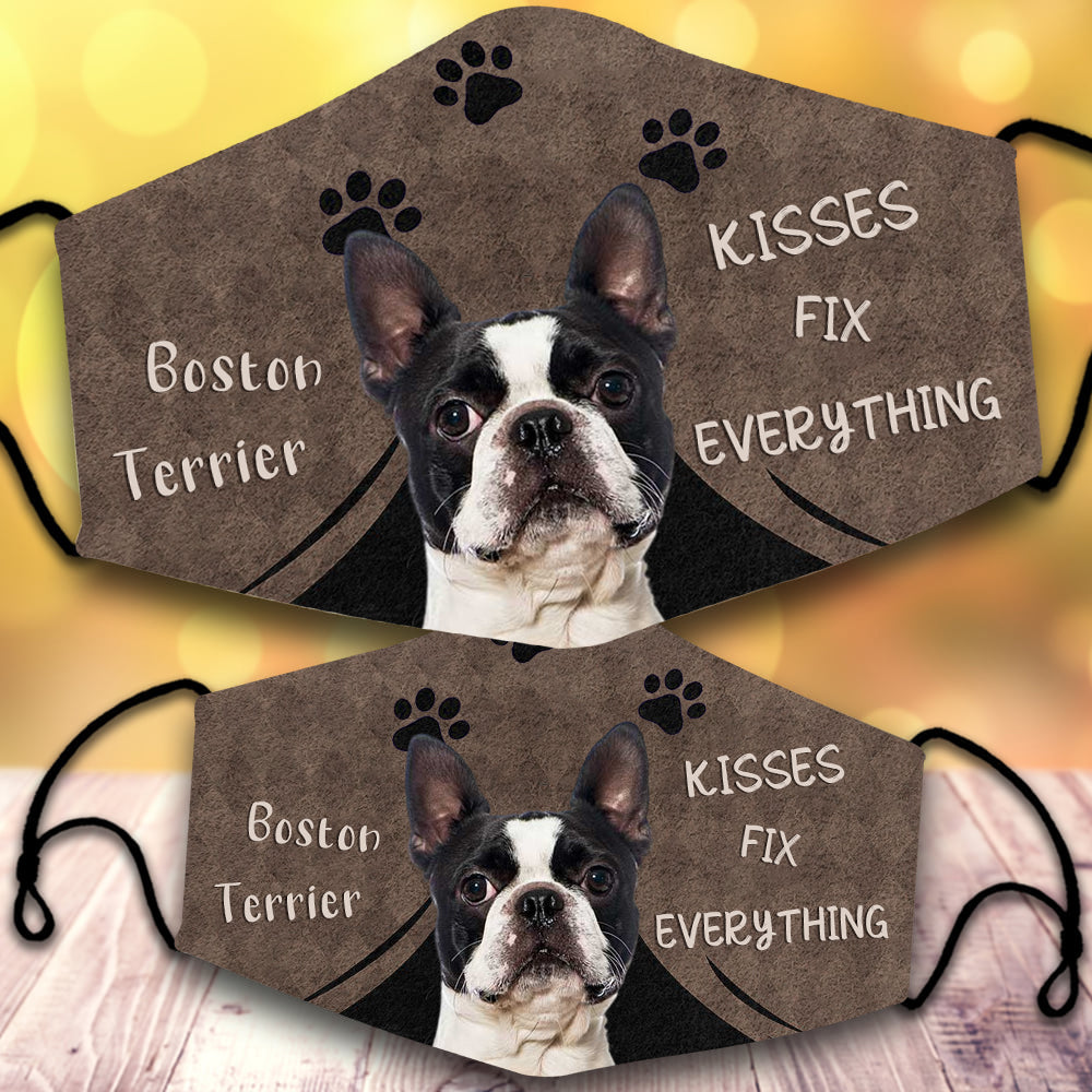 Boston terrier 1-Kisses Fix Everything-Veil