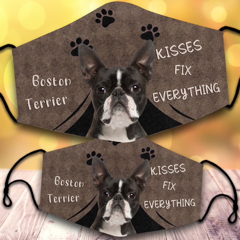 Boston terrier 2-Kisses Fix Everything-Veil