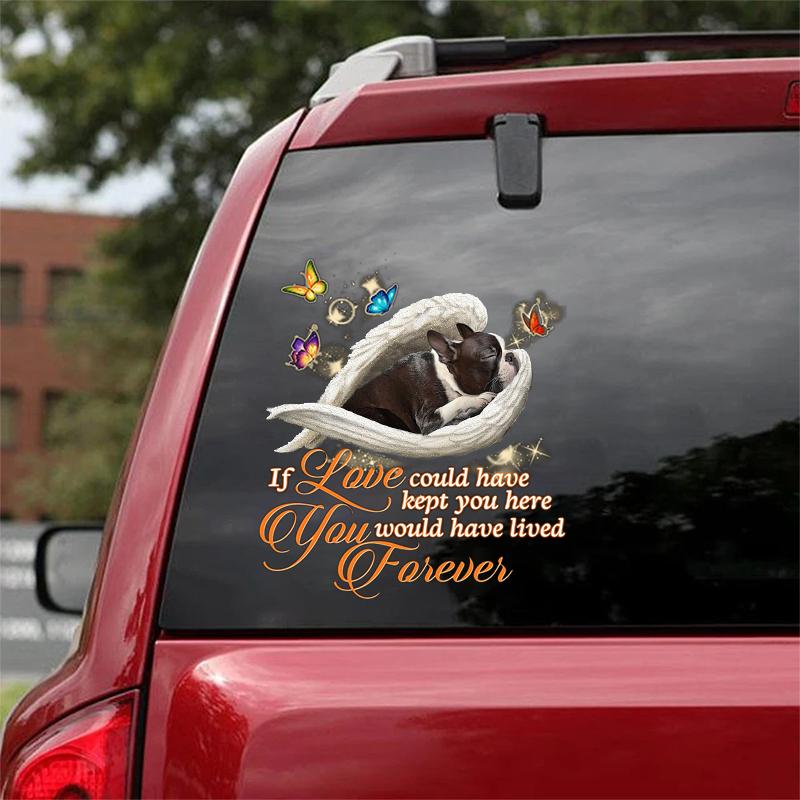 Boston terrier Sleeping Angel Lived Forever Decal