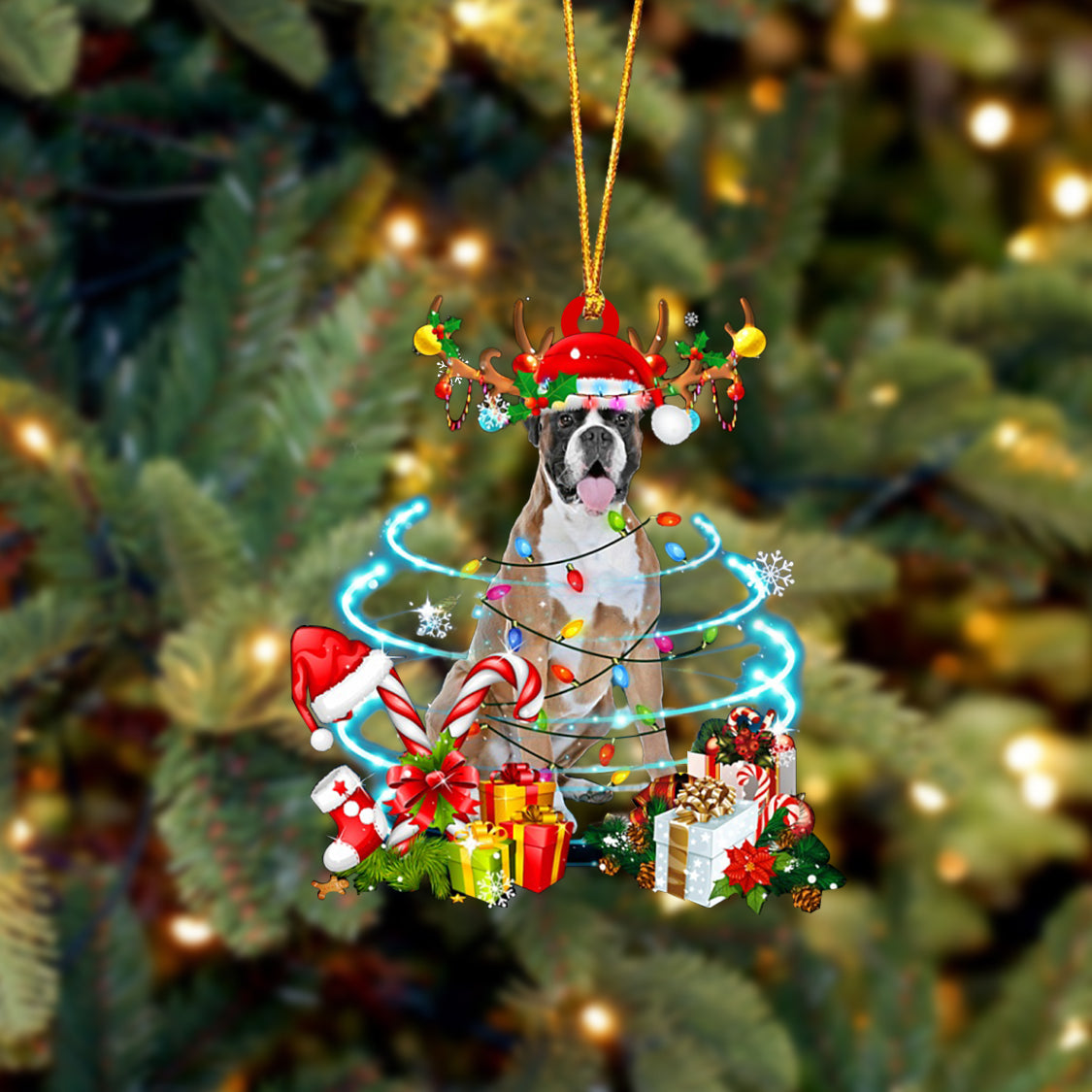 Boxer-Christmas Candy&amp;Gift-Two Sided Ornament