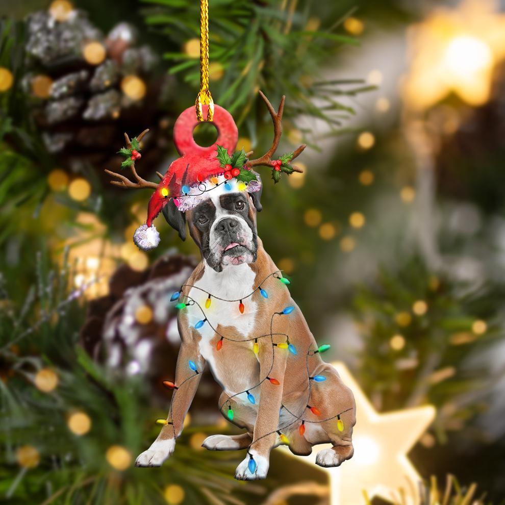 Boxer Christmas Shape Ornament