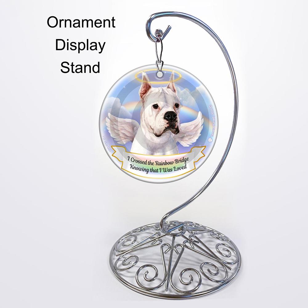 Rainbow Bridge Memorial-Boxer Cropped White Porcelain Hanging Ornament