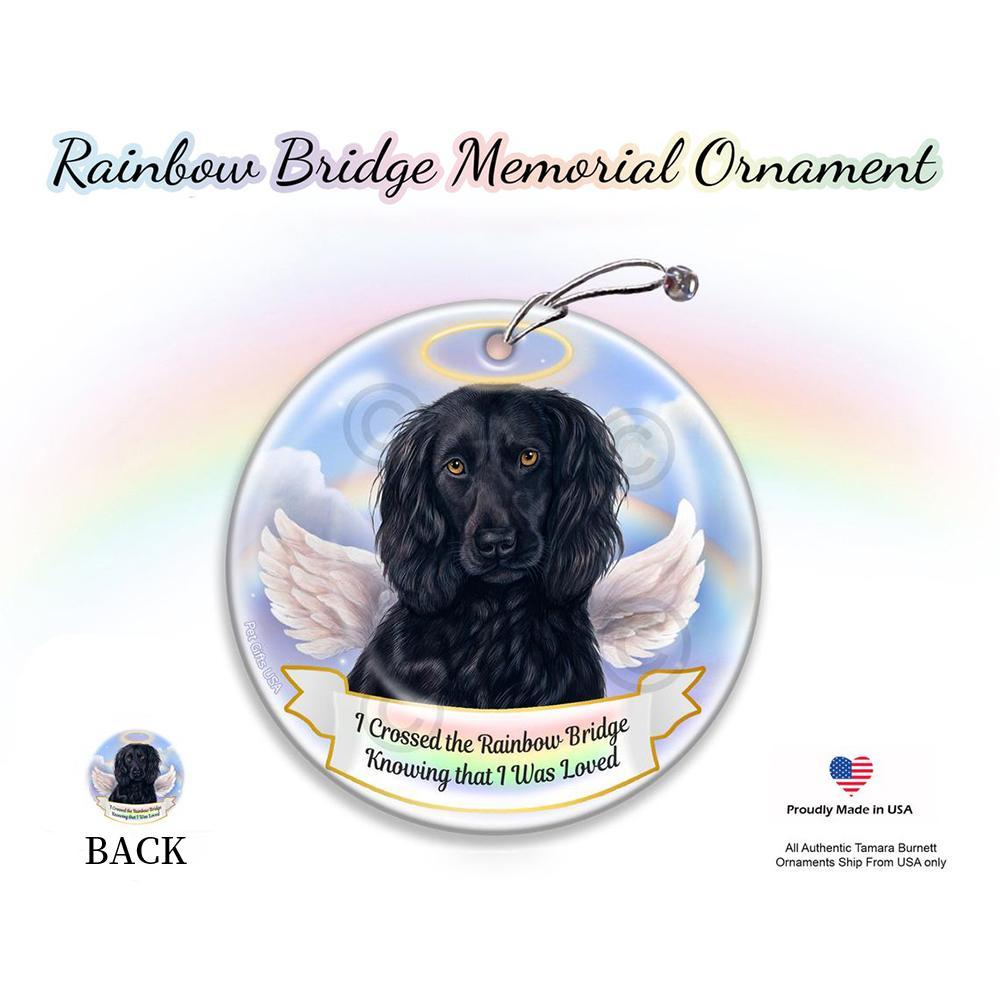 Rainbow Bridge Memorial-Boykin Spaniel Black Porcelain Hanging Ornament