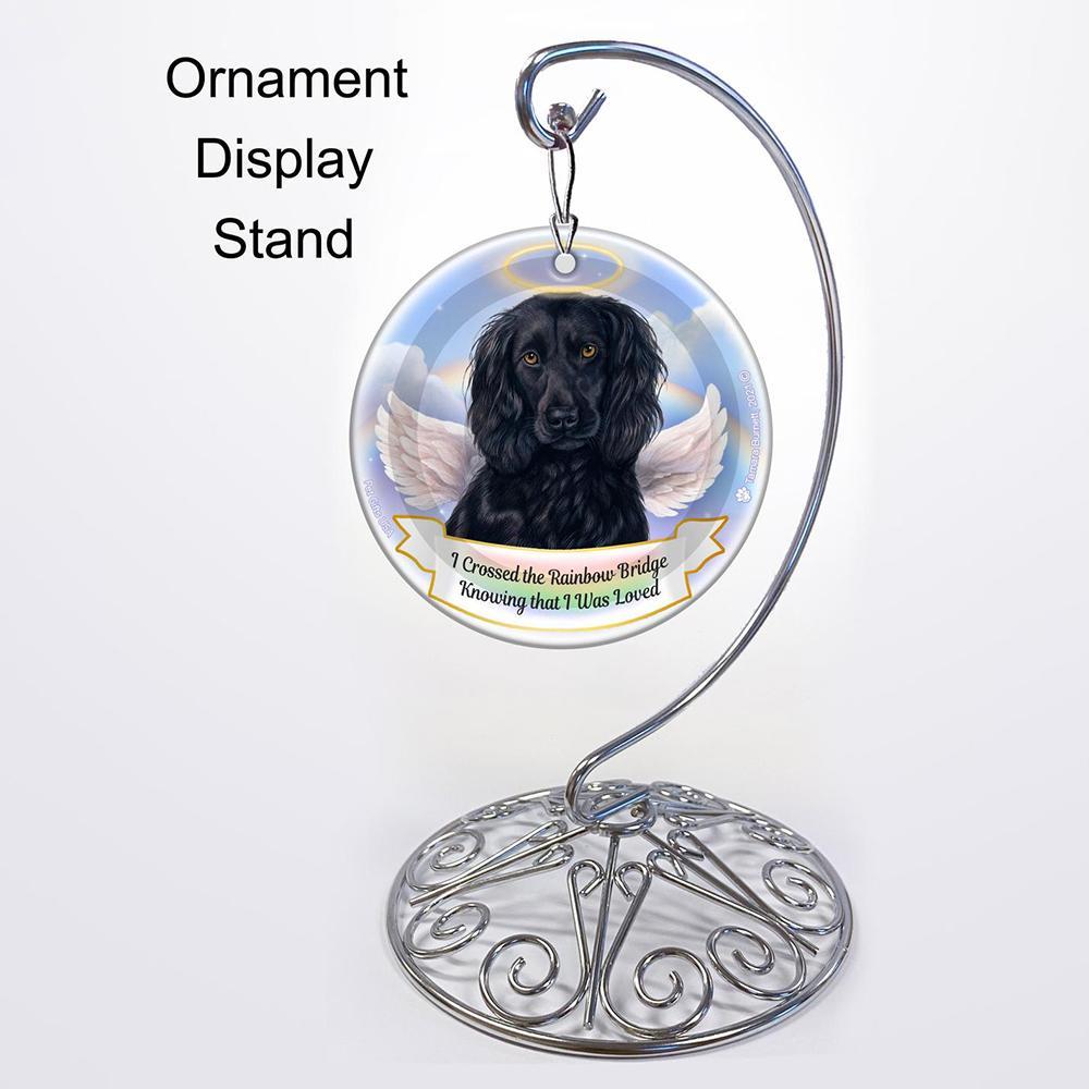 Rainbow Bridge Memorial-Boykin Spaniel Black Porcelain Hanging Ornament