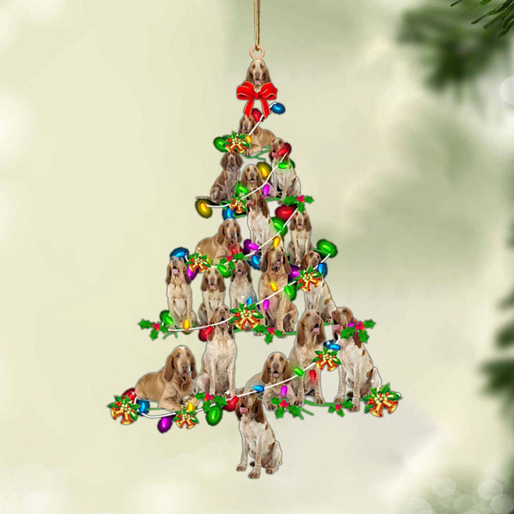 Bracco Italiano-Christmas Tree Lights-Two Sided Ornament