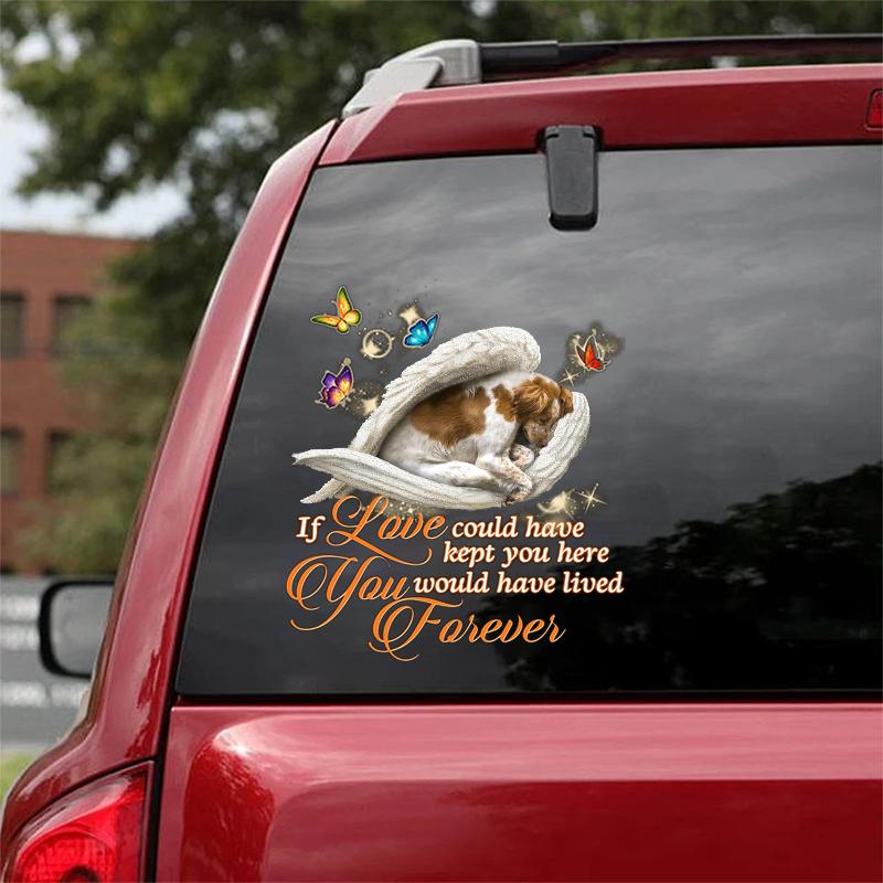 Brittany Spaniel Sleeping Angel Lived Forever Decal