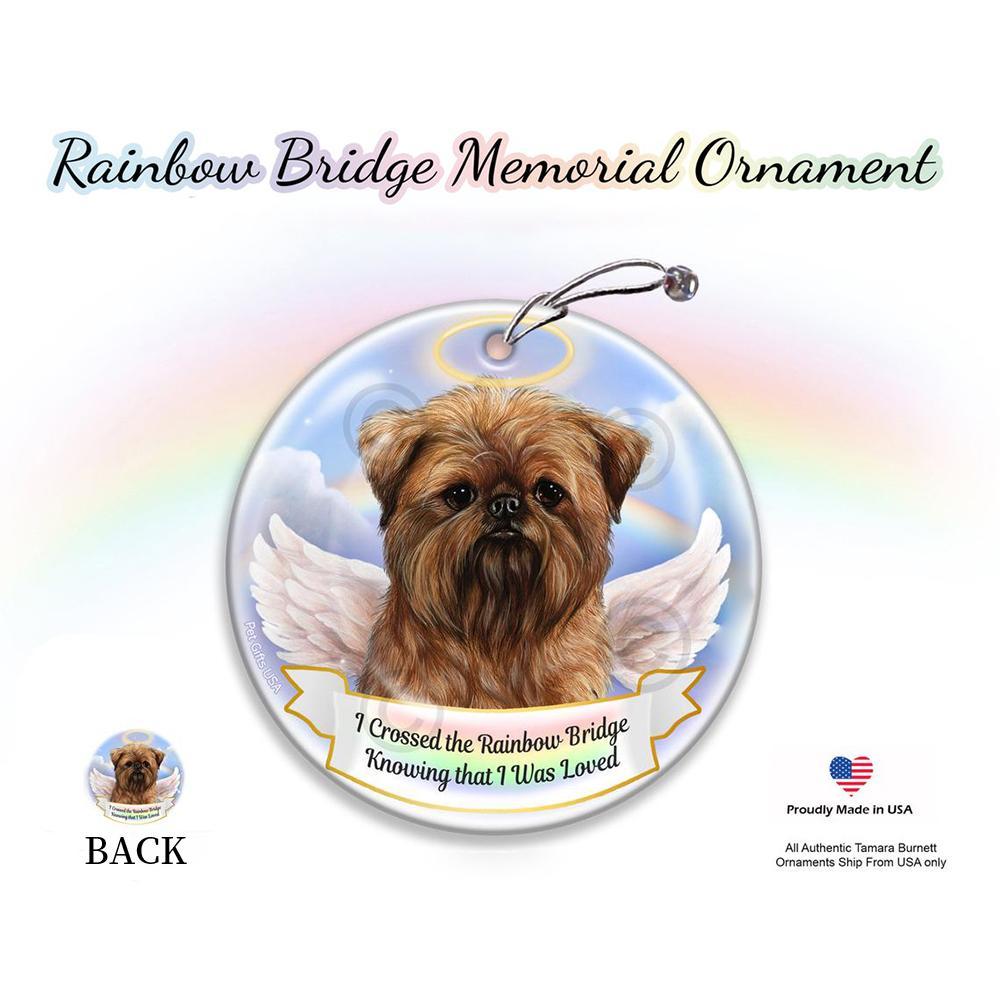 Rainbow Bridge Memorial-Brussels Griffon Porcelain Hanging Ornament