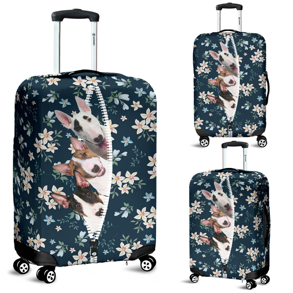 Bull Terrier-Flowers-Luggage covers - Noodever