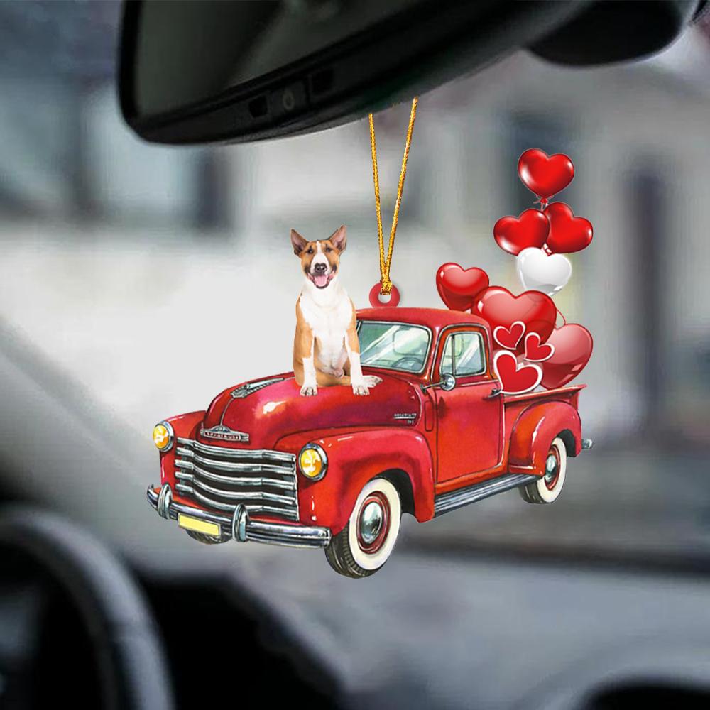 Bull Terrier-Red Sports car-Two Sided Ornament