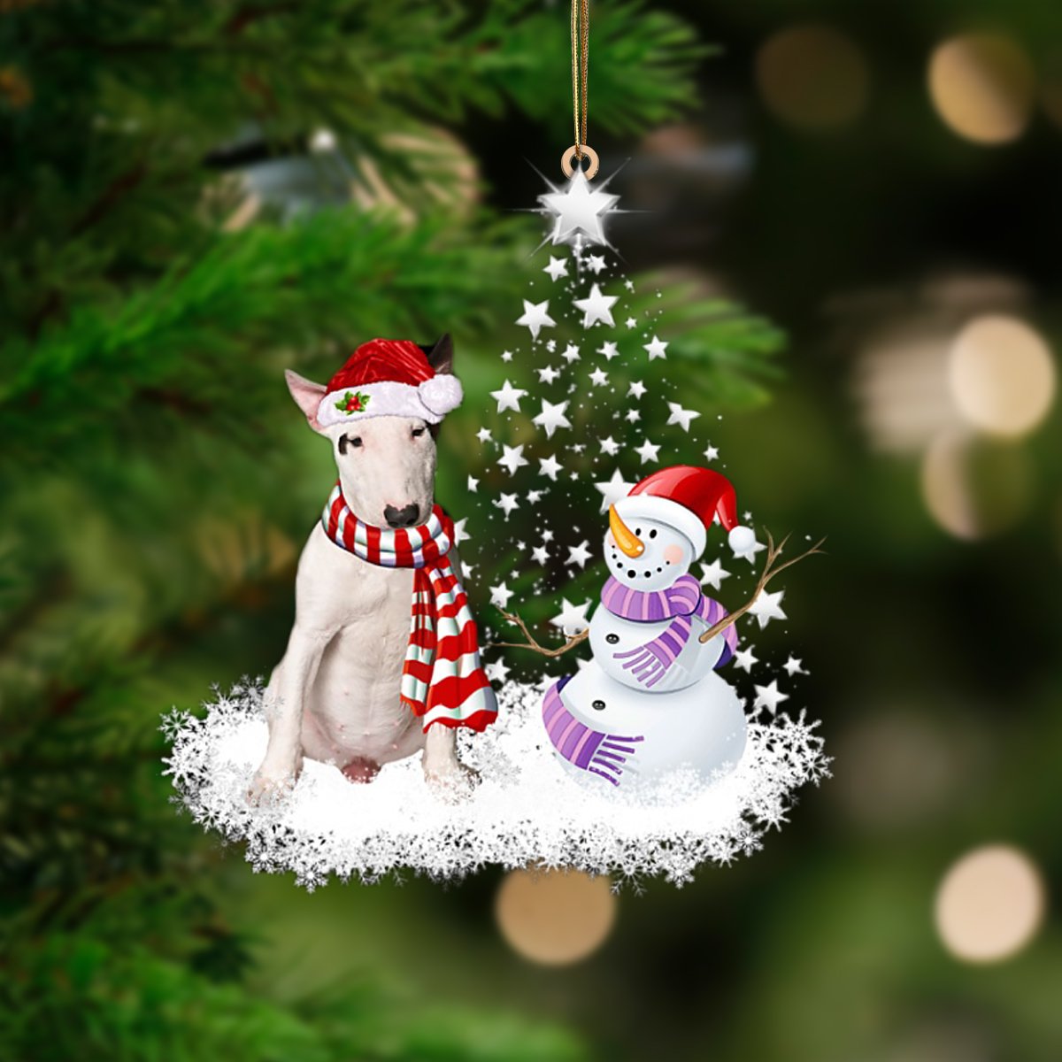 Bull Terrier 1-Star Tree Hanging Ornament