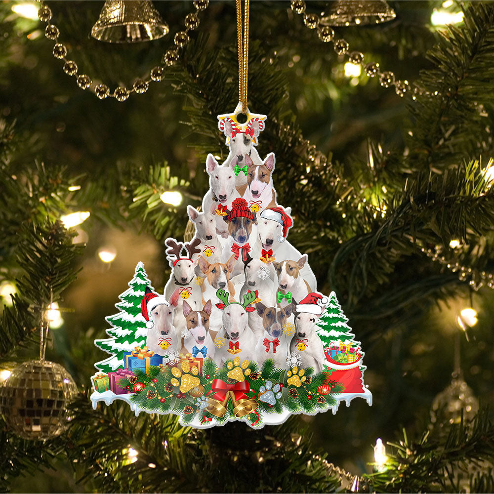 Bull Terrier Full The Christmas Tree-Two Sided Ornament