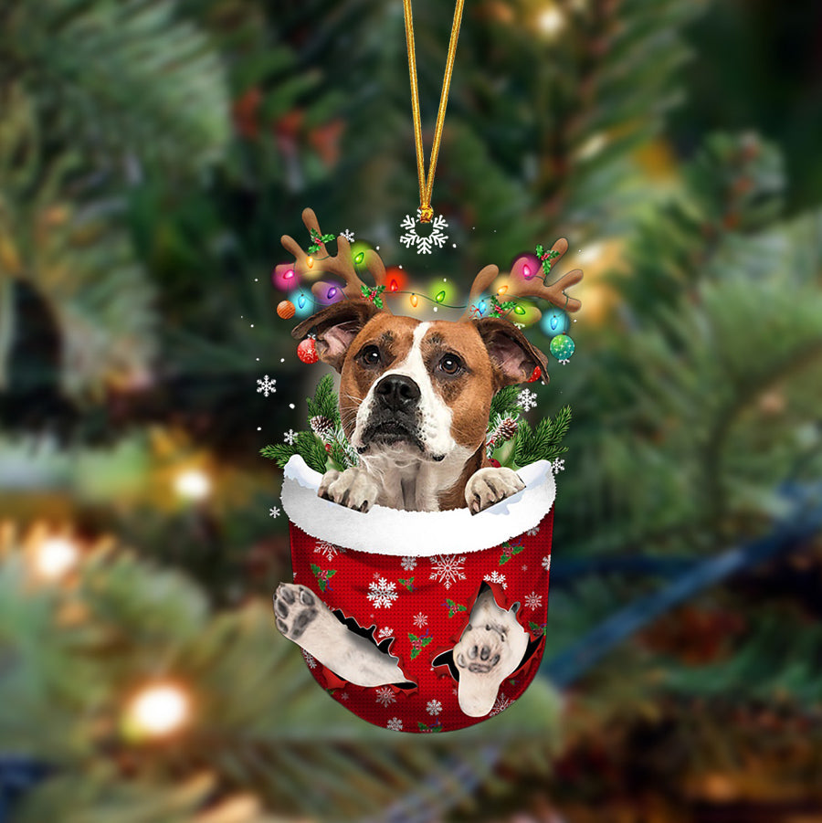 Bulldog-In Christmas Pocket Two Sides Ornament