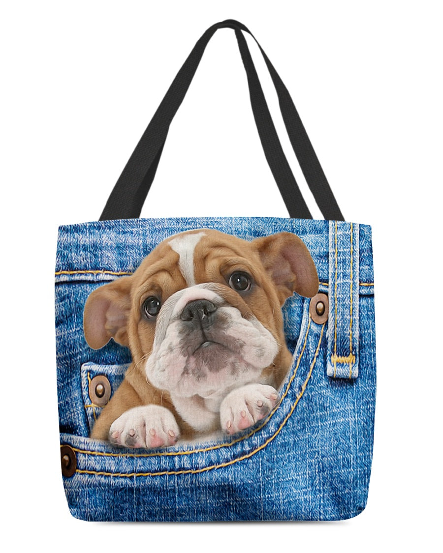 Bulldog-in pocket-Cloth Tote Bag