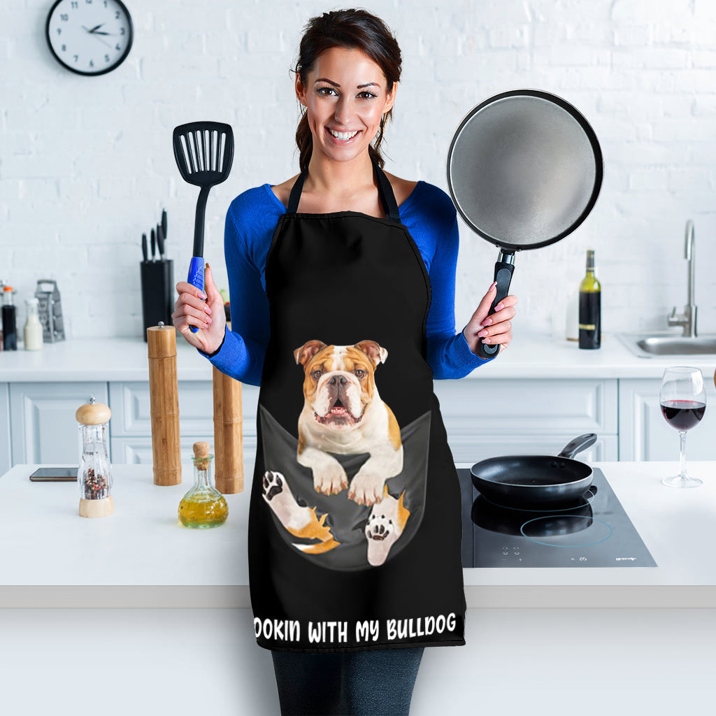 Bulldog2 Cookin' With Me Apron