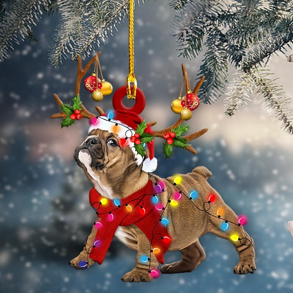 Bulldog Christmas Shape Ornament