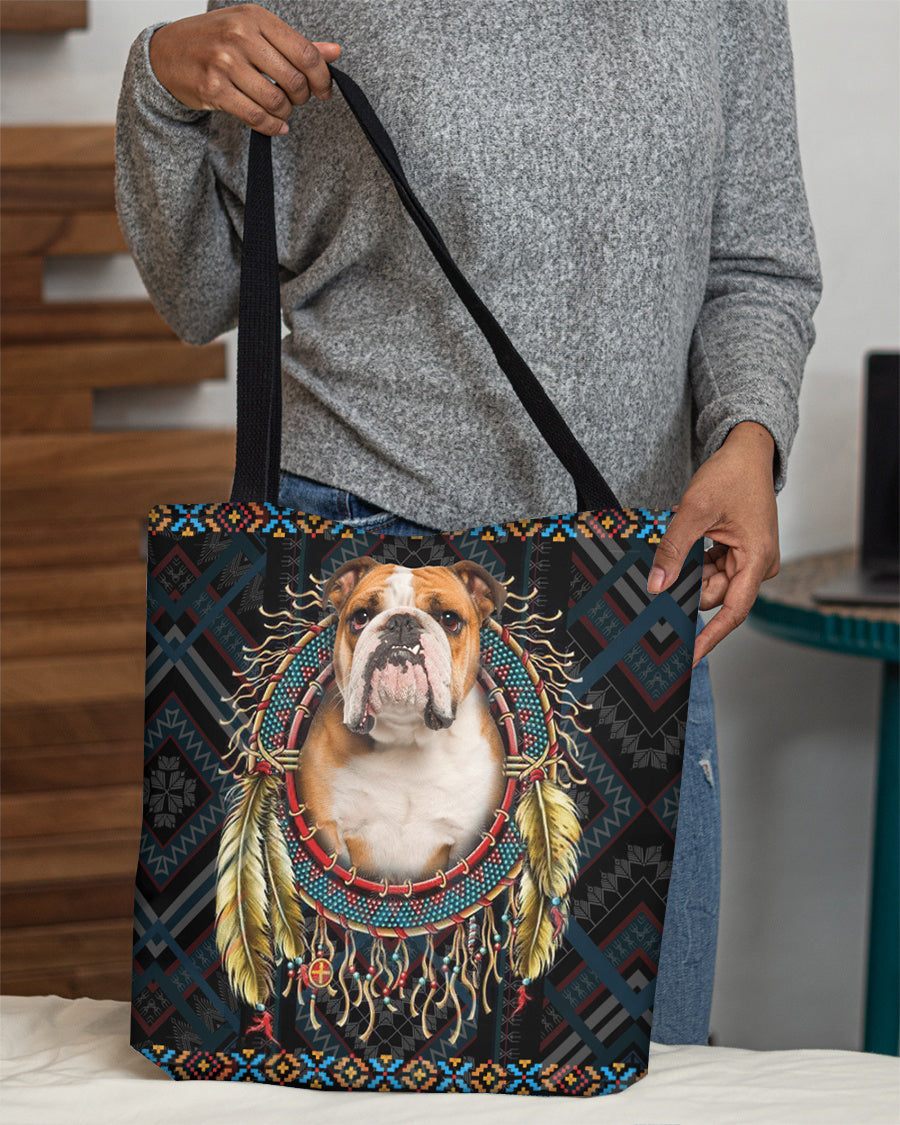 Bulldog  In Dreamcatcher Cloth Tote Bag