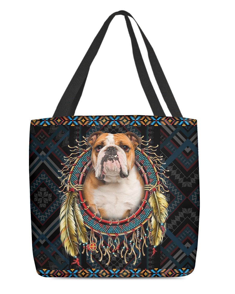 Bulldog  In Dreamcatcher Cloth Tote Bag