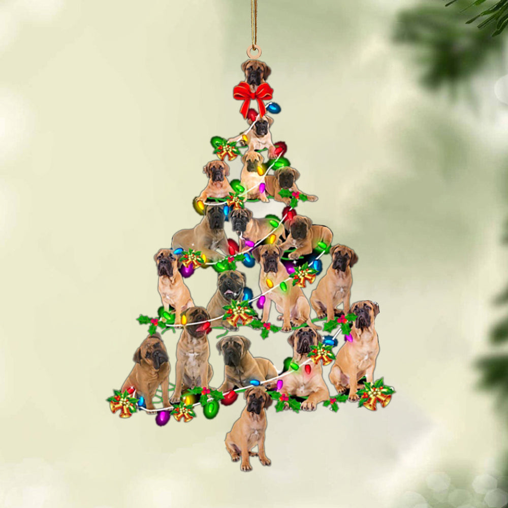 Bullmastiff-Christmas Tree Lights-Two Sided Ornament