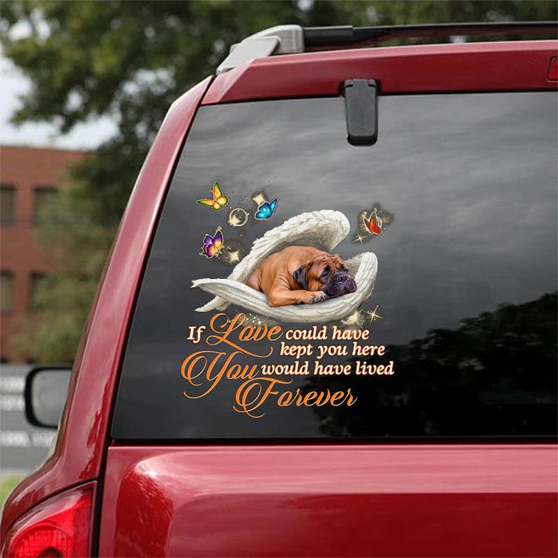 Bullmastiff Sleeping Angel Lived Forever Decal