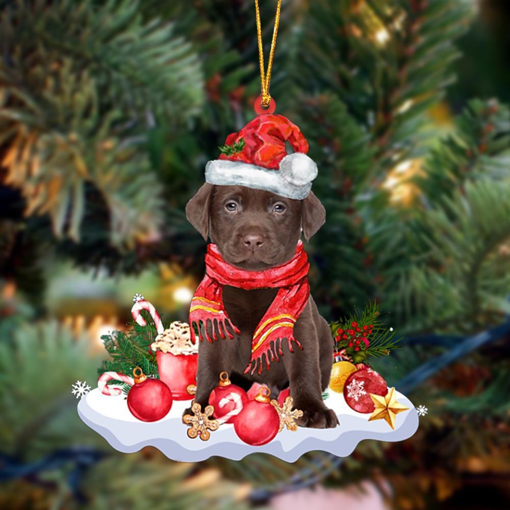 CHOCOLATE Labrador-Better Christmas Hanging Ornament