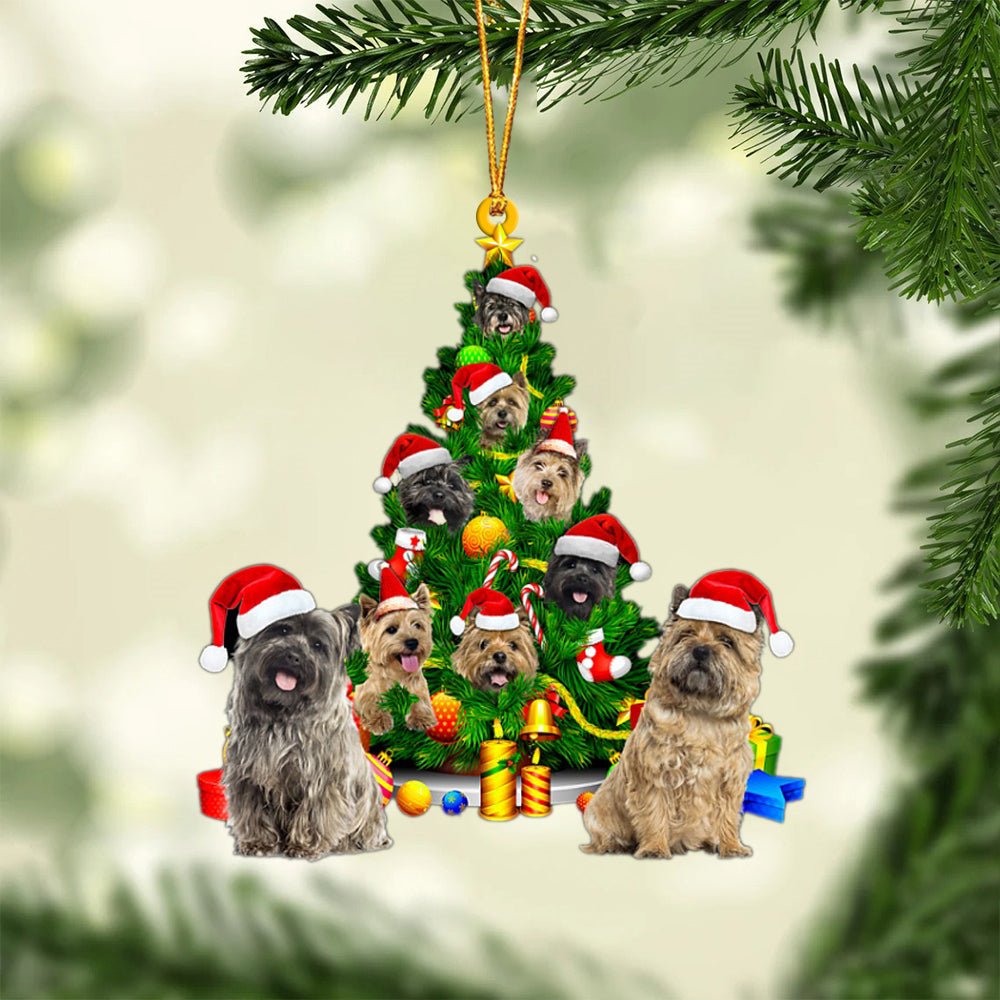 Cairn Terrier-Xmas Tree&Dog-Two Sided Ornament