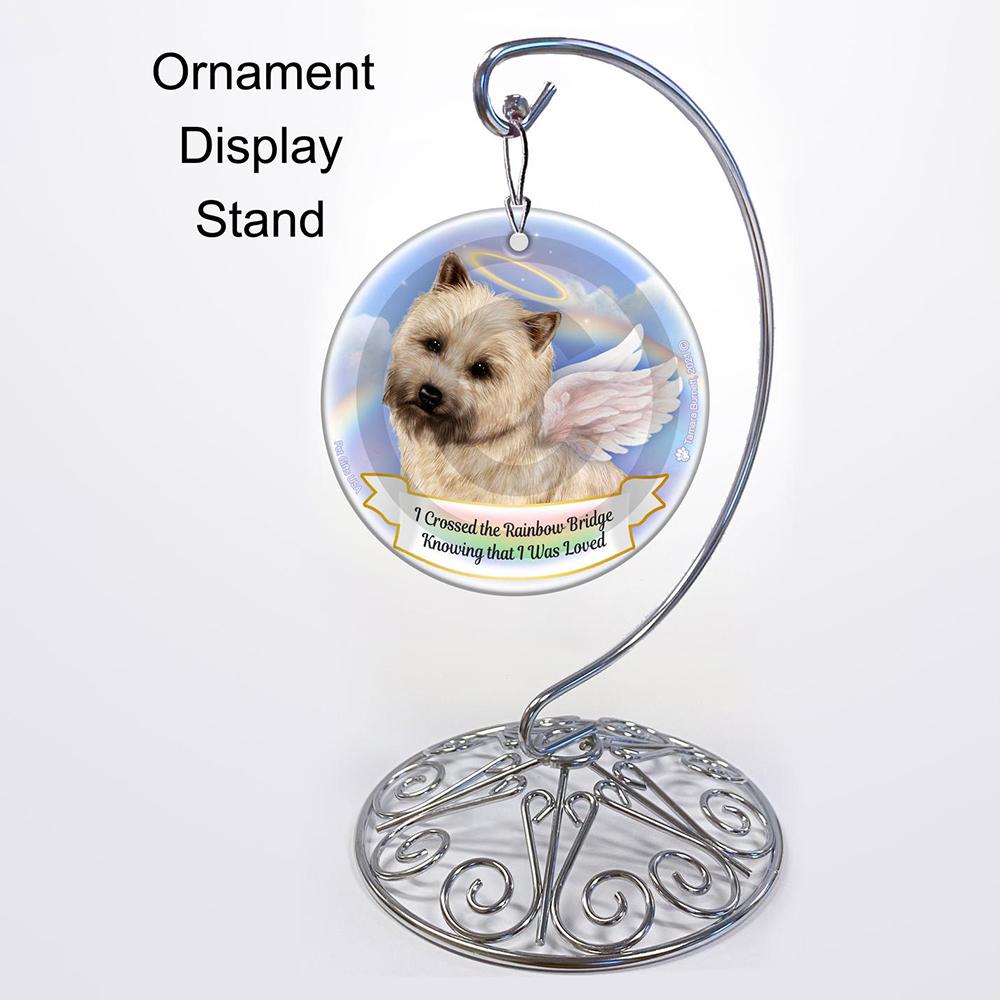 Rainbow Bridge Memorial-Cairn Terrier Cream (Wheaten) Porcelain Hanging Ornament