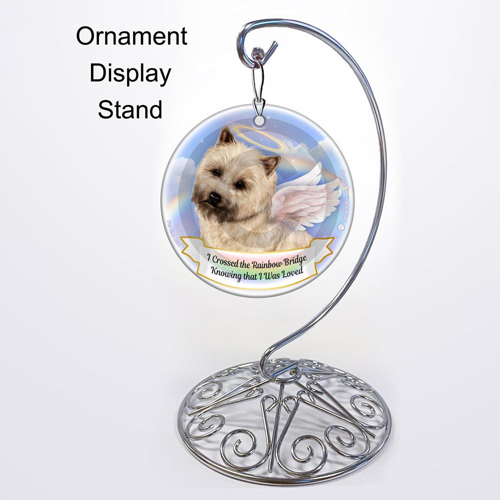 Rainbow Bridge Memorial-Cairn Terrier Cream (Wheaten) Porcelain Hanging Ornament