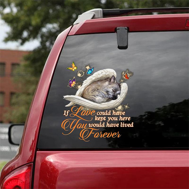Cairn Terrier Sleeping Angel Lived Forever Decal