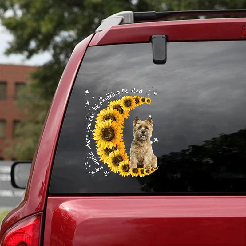 Cairn Terrier-Sunflower Be Kind Car Sticker