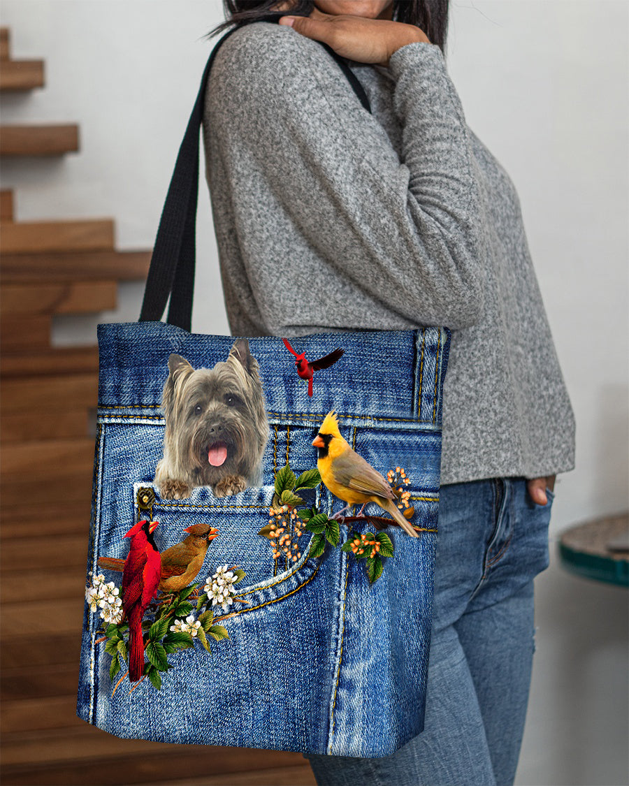 Cairn Terriers-Cardinal &amp; Dog Cloth Tote Bag