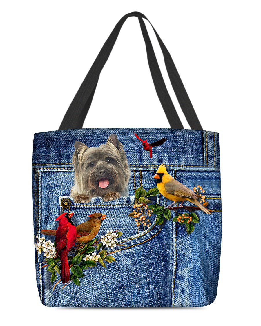 Cairn Terriers-Cardinal &amp; Dog Cloth Tote Bag